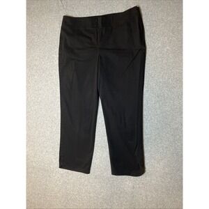Talbots Heritage Capris‎ Pants Womens Size 12 Black Classic Preppy Side Zip